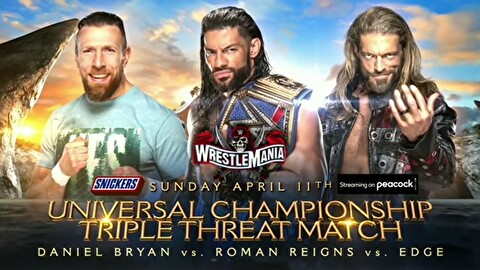 【WWE】ユニバーサル王座3WAY戦 ロマン・レインズ vs エッジ vs ダニエル・ブライアン 【4.11 フロリダ州タンパ】