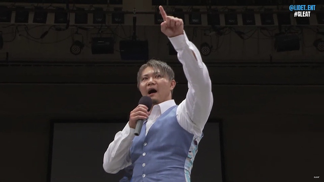 石田凱士がリング上で参戦表明「GLEATのリングで試合させてもらうぞ」【8.24 後楽園】