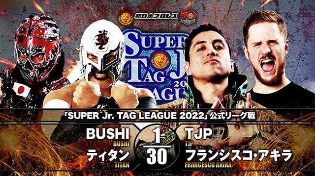 【SUPER Jr. TAG LEAGUE 2022 公式リーグ戦】BUSHI＆ティタン vs TJP＆フランシスコ・アキラ【11.25 群馬】