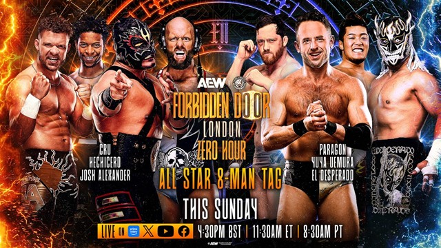 【8人タッグマッチ】アクション・アンドレッティ＆リオ・ラッシュ＆エチセロ＆助手・アレキサンダー vs カイル・オライリー＆ロデリック・ストロング＆上村優也＆エル・デスペラード【8.24 Forbidden door4】