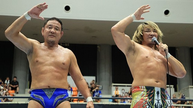 棚橋弘至から永田裕志への感謝のマイク ＆「愛してまーす！」からの「ゼア！」二重奏で締め【9.7 東金】