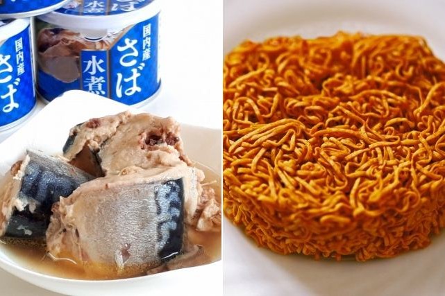 サバ缶をチキンラーメンにぶち込んだ結果www